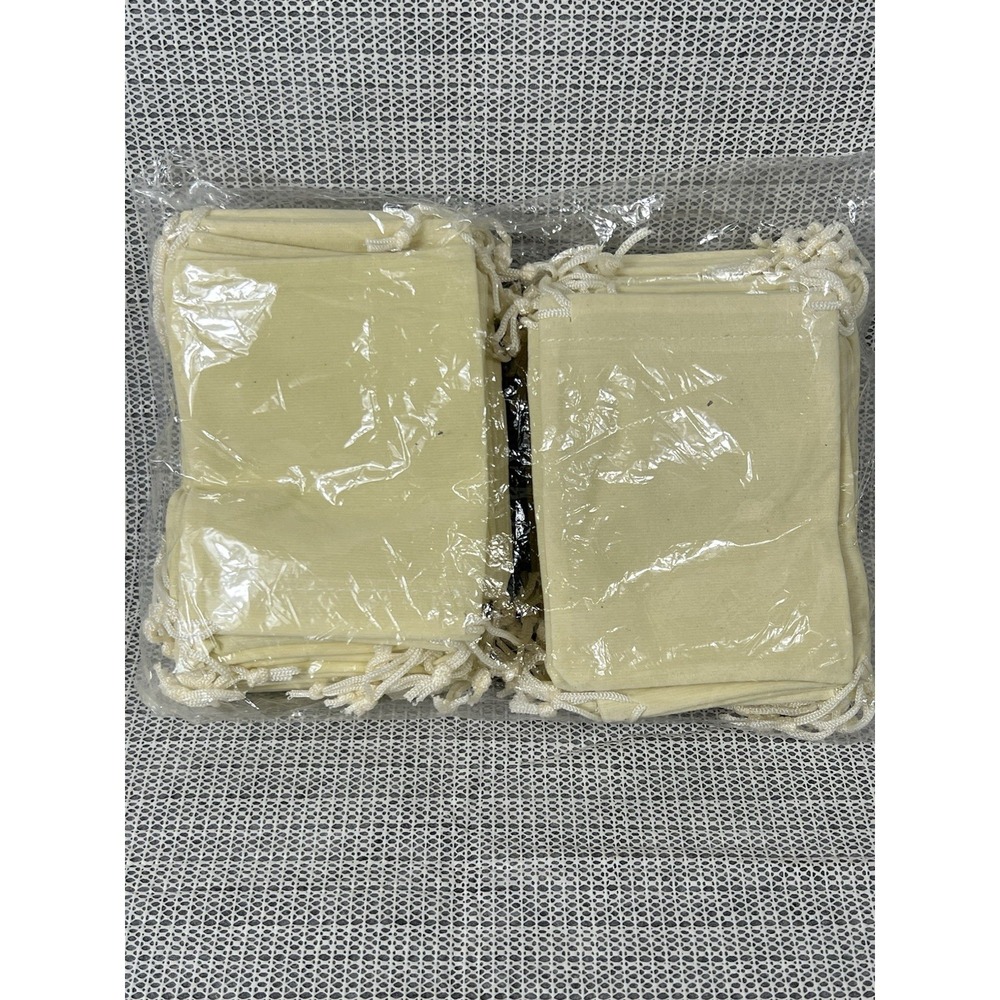 Crafts 4.5x3.5 Cream Velvet Bags -45 Small Velvet Drawstring Pouches Bulk